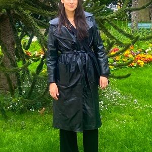 Vintage Geniune Leather Trench Coat